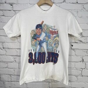Vintage Paul‎ Molitor 3000 Hits 1996 Caricature T-Shirt Youth XL Adult S Twins